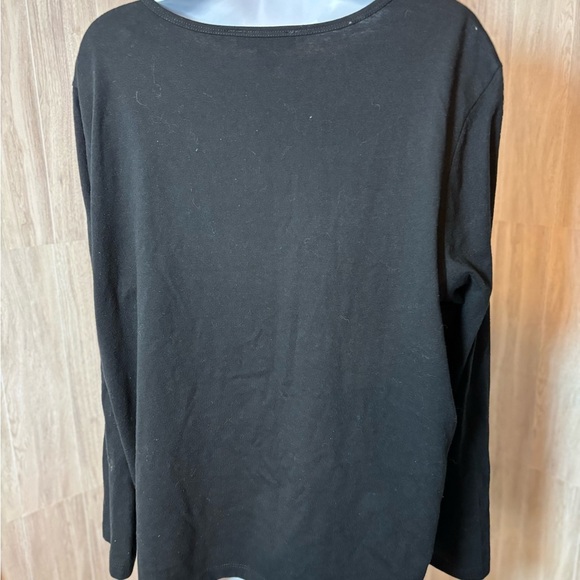 Erika Black Long Sleeve Fall Halloween Embroidered Top - Picture 4 of 5